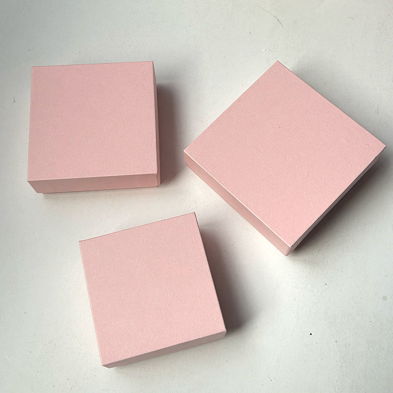 Solid Color Paper Jewelry Box - Tian Di Gai Gift Packaging for Necklaces Earrings Rings Bracelets