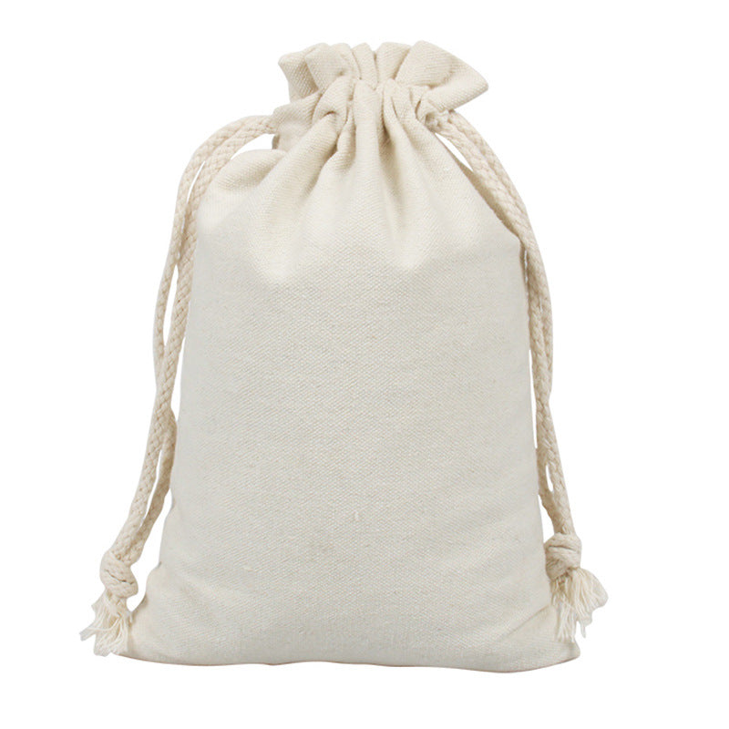 Canvas Drawstring Pouch Blank Tea Storage Bag
