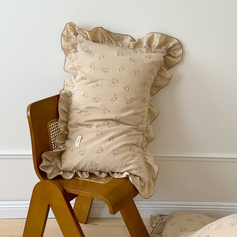 Korean-style Floral Cotton Gauze Pillowcase