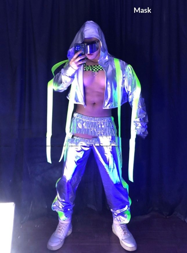 Silver, Futuristic Tech-inspired Opening Show Costume