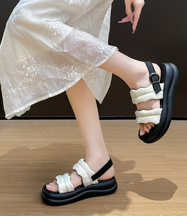 Women 2026 Summer New One Strap Sandals, Super Soft Platform Fashion Casual Versatile Beach Shoes