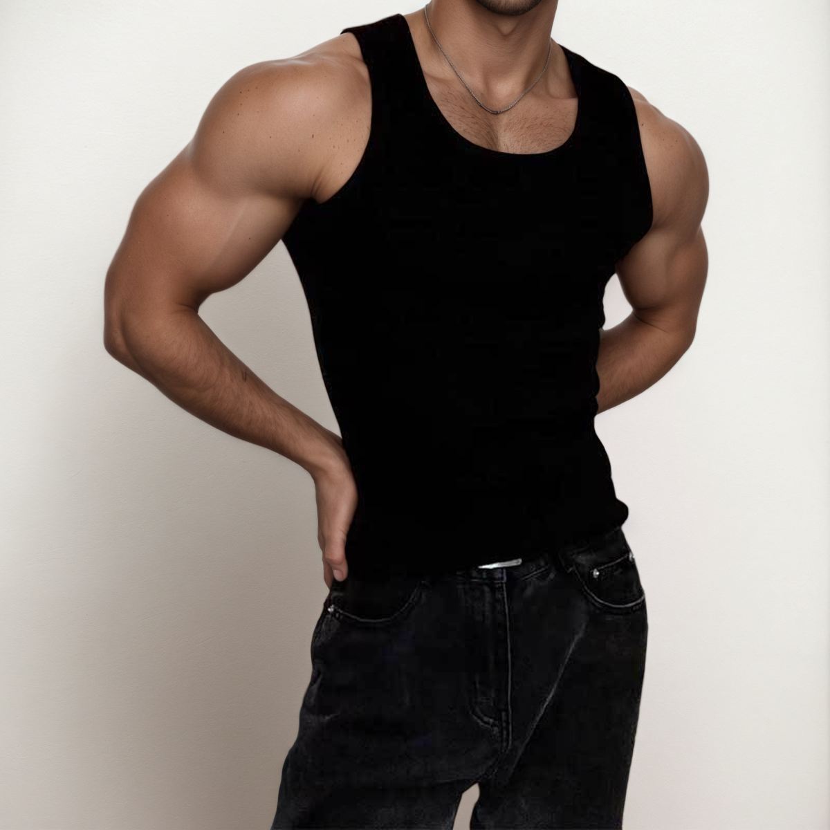 Summer Men's Sports Fitness Training Slim Fit Underwear Elastic Sleeveless Hurdle Breathable Workman's Vest Men's American Style