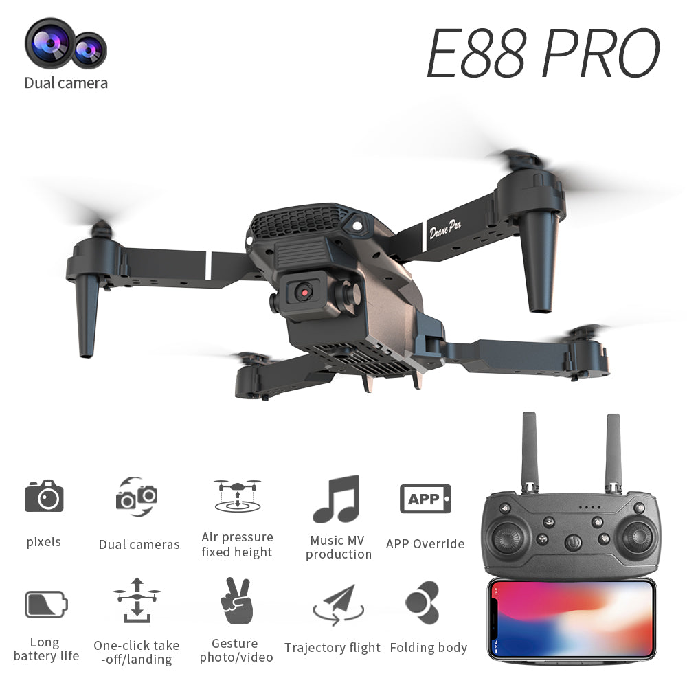 Drone HD Dual Camera Single Battery One Key Return WlFlConnection Aerial Photography UAV Optical Flow Height Remote ControlDrone Christmas Halloween Thanksgiving Gift
