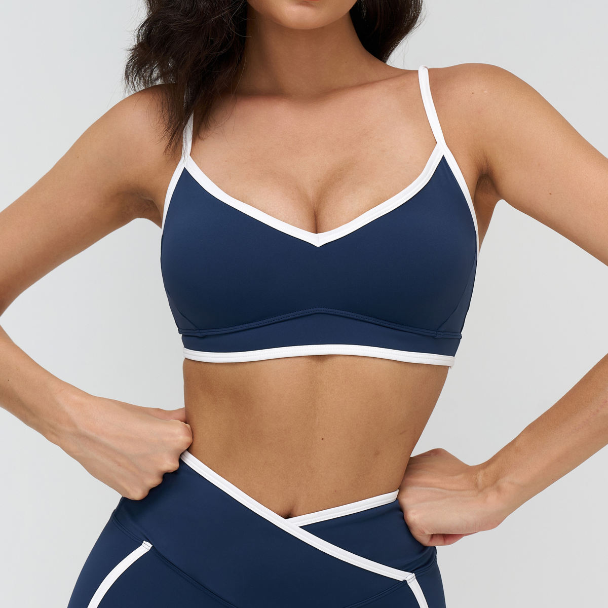 Contrast-color Yoga Fitness Sports Bra For Women