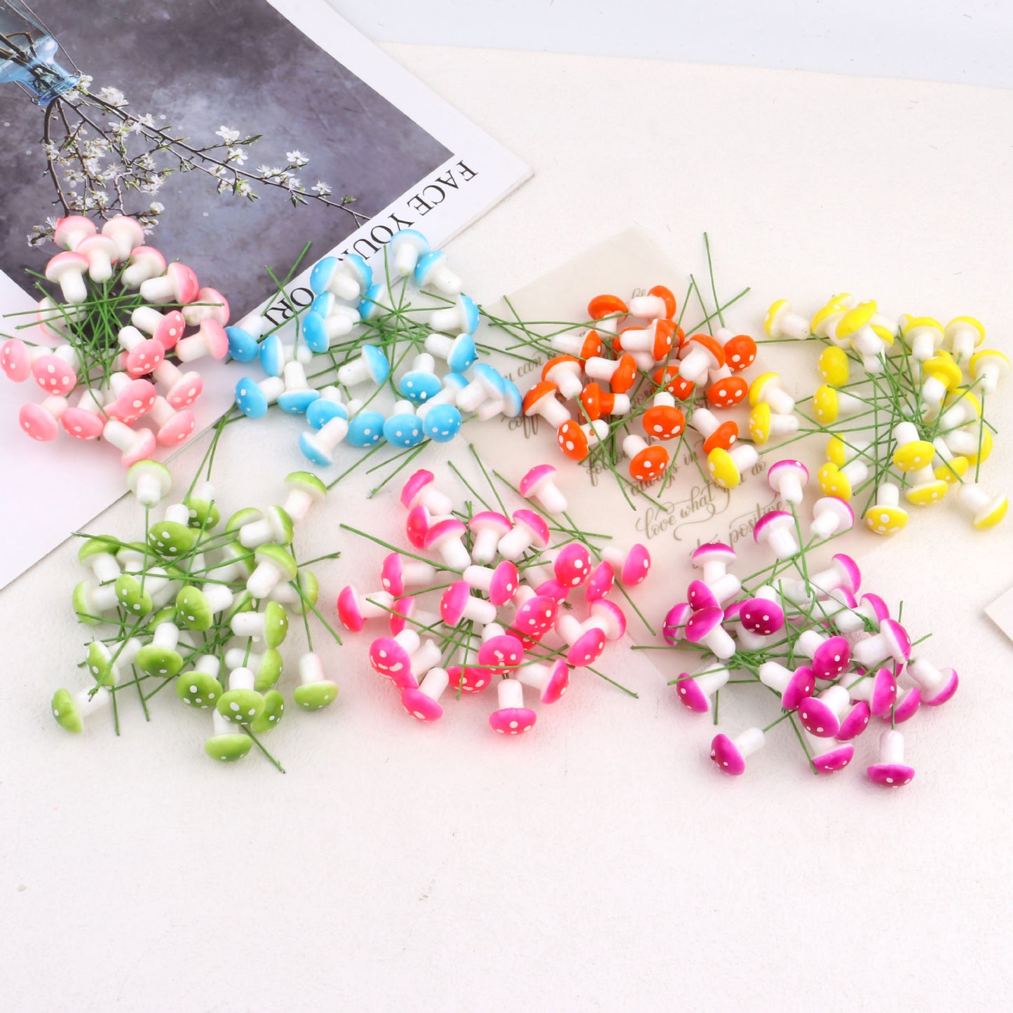 Simulation Colorful Small Mushroom Foam Ornament Bonsai Accessories