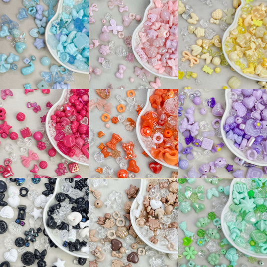 Random Mix Acrylic Beads Assortment With Straight Hole, Variety Shapes Colors Spacer Charms For DIY Jewelry Making & Beading Crafts