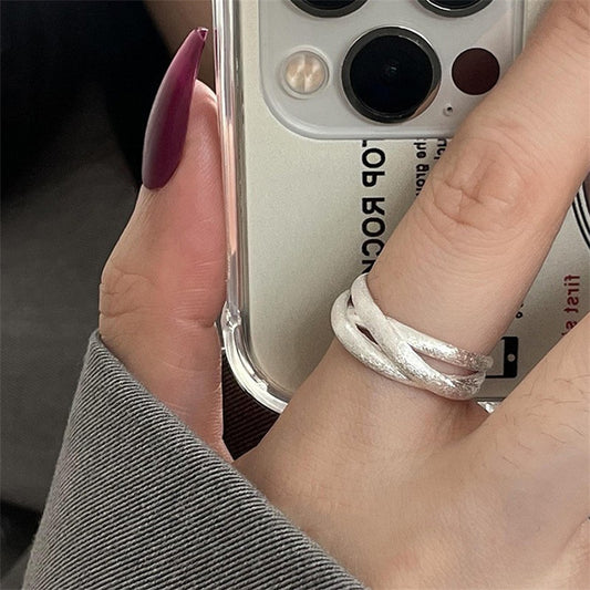 925 Sterling Silver Plain Band Ring Korean Retro Casual Style