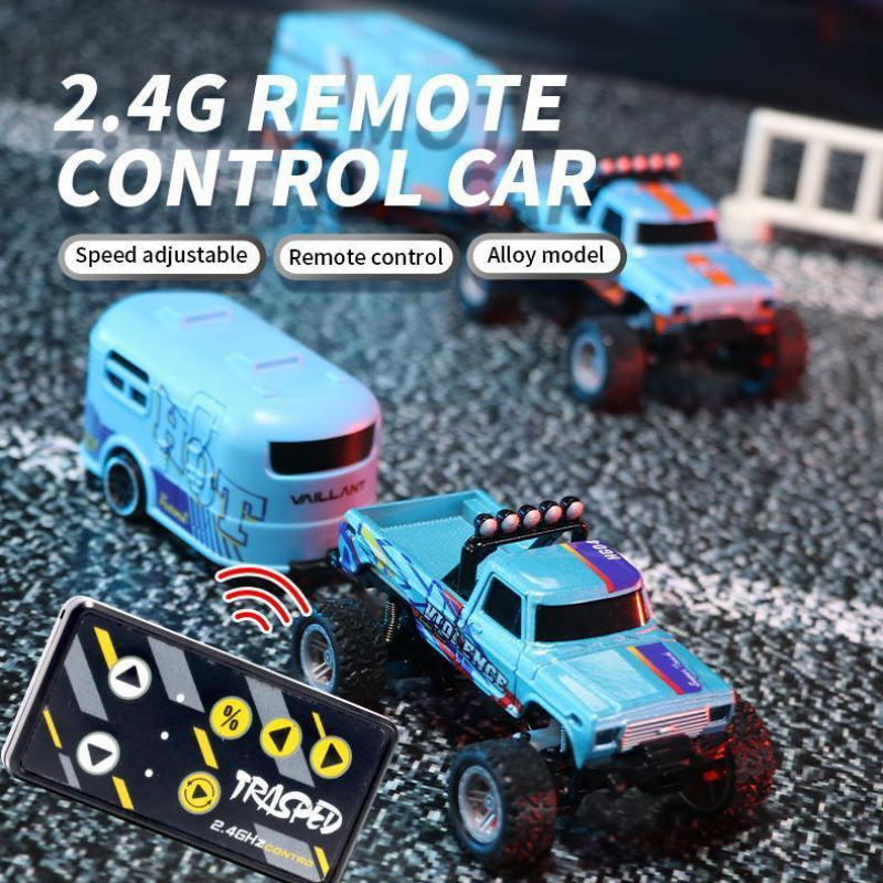 1 In 64 Mini RC Buggy With Detachable Trailer Box With Controller Kids Best Toy Gift Outdoor Impact Resistant RC Toy Car