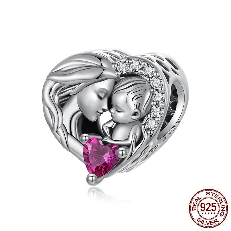 S925 Silver Mother-child Family Affection Beaded Festival Diy Bracelet Accessories