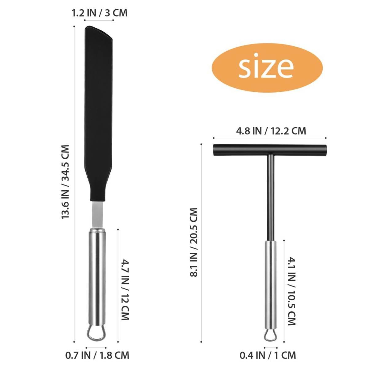 Pancake Turner + Spatula, 2-Piece Set, Kitchen Tools For Turning, Lifting, And Spreading In Pans And On Baking Sheets—Hand Tools