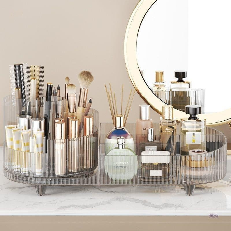 Cosmetics Storage Box Large Capacity Rotatable Dresser Table Lipstick Skin Care Products Transparent Rack Acrylic