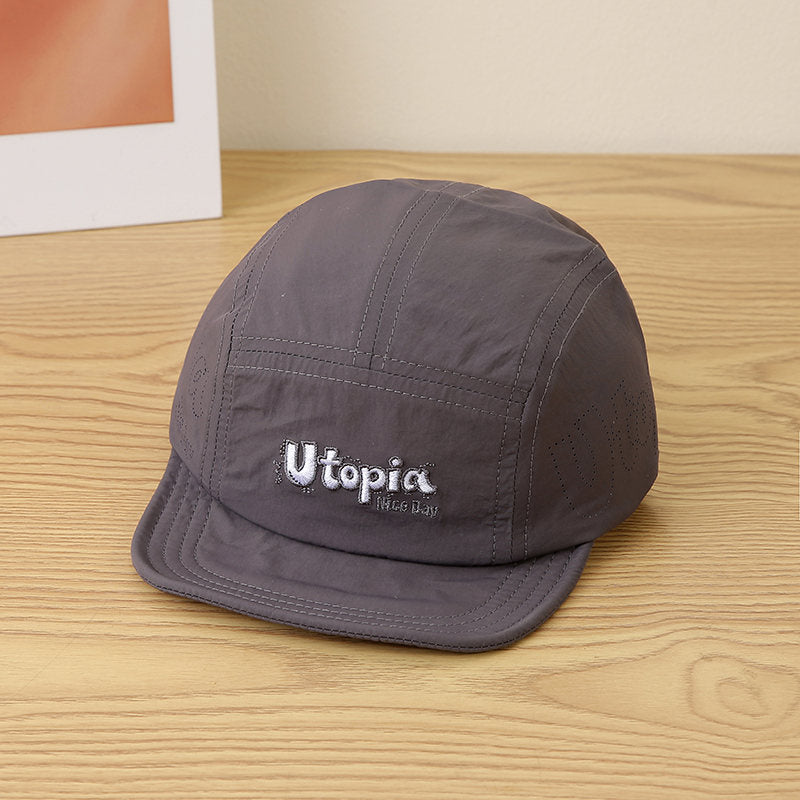 Single-color Children's English Alphabet Embroidered Adjustable Waterproof Lightweight Simple Casual Brimless Baseball Cap For Outdoor Travel