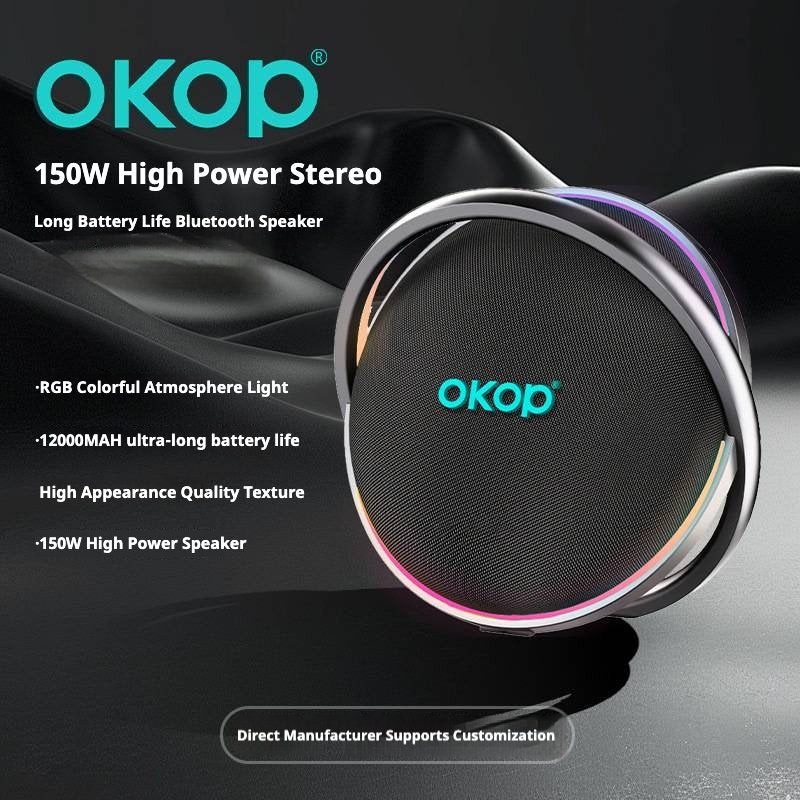 KP-8004 Bluetooth Speaker120W High Power Subwoofer RGB Ambient Lighting Best Selling Outdoor Model With Long Battery Life