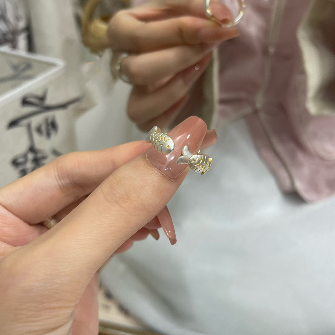 1pcs 999.9 Sterling Silver Koi Fish Statement Ring, Dainty Retro Style, Ideal For Birthdays & Holiday Gifts