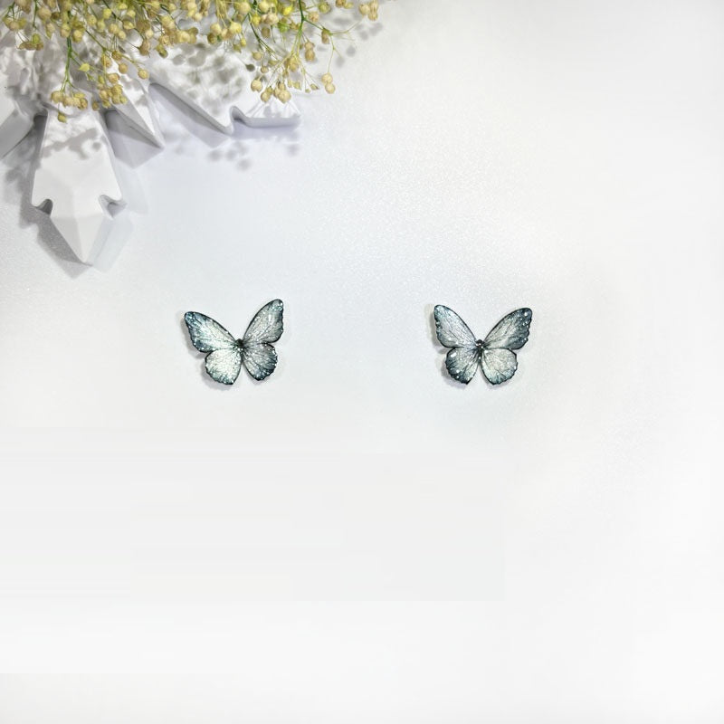Retro Ice Gray-blue Butterfly Hair Clip Headpiece