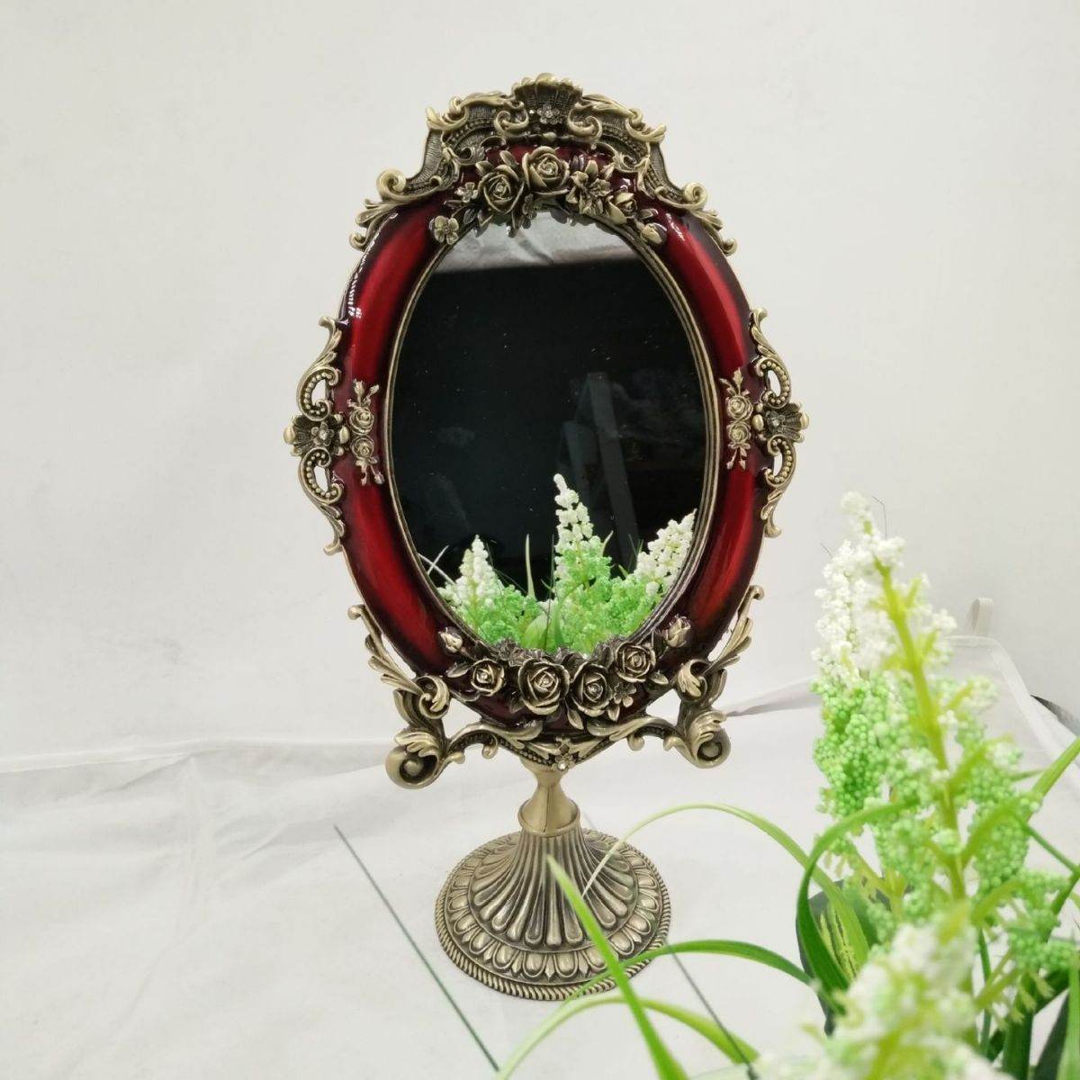 Festive Wine Red Makeup Mirror