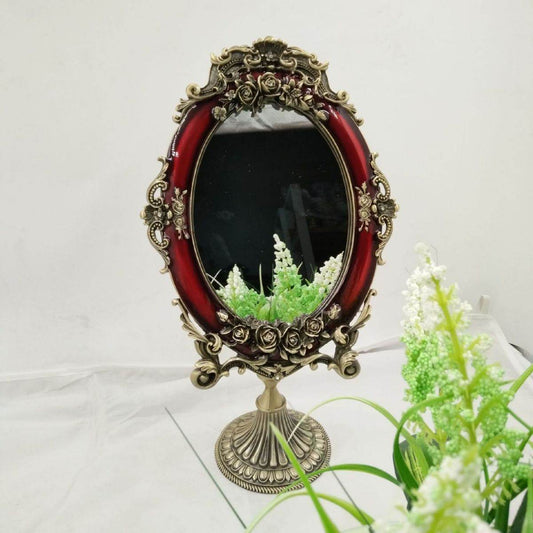 Festive Wine Red Makeup Mirror