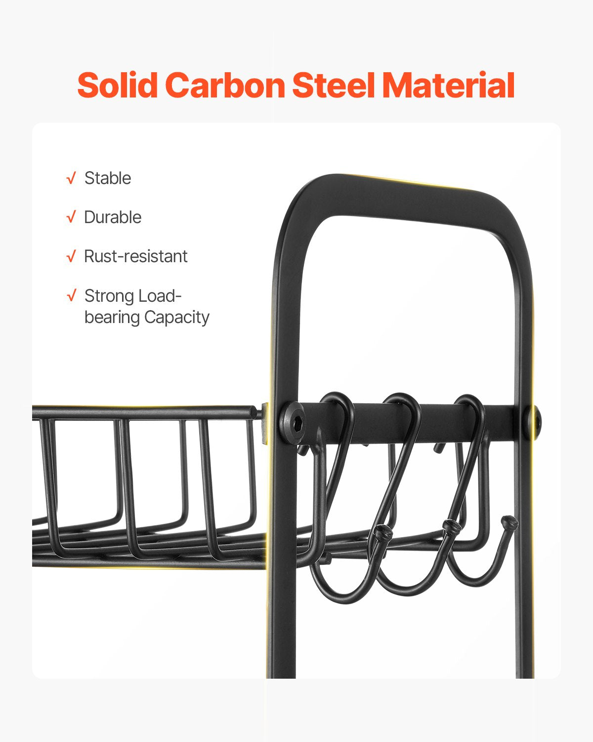 2 Tier Coffee Bar Organizer For Countertop, Multifunctional Mug Holder And Coffee Station, 12 Movable Hooks And 2 Shelves For Coffee Accessories Storage And Display, Home Office (Matte Black)