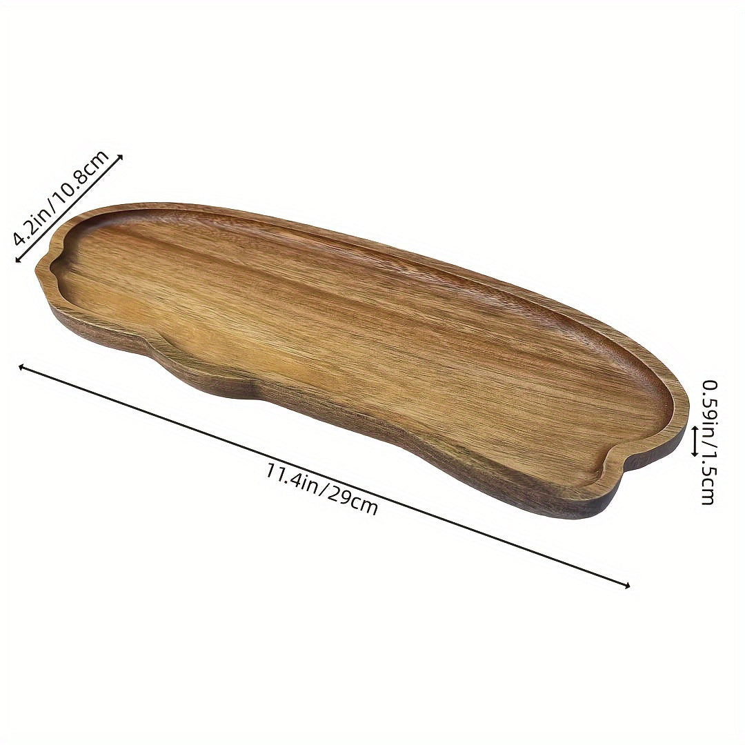 Wooden Tray Enclosing A Snack Plate Japanese-style Tea Tray