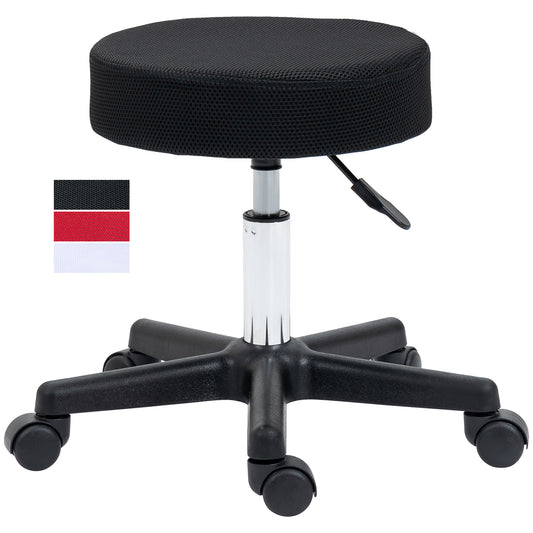 Hydraulic Swivel Salon Spa Stool Height Adjustable Facial Massage Tattoo With 3 Changeable Seat Covers, Black