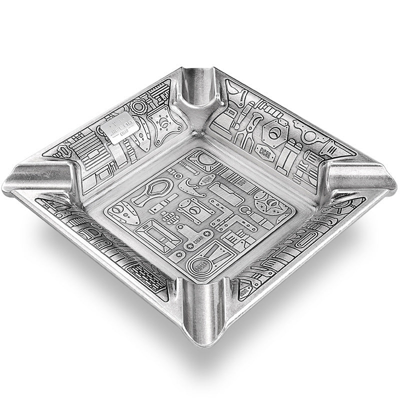 Gift-Ready Copper Metal Pattern-Engraved Household Ashtray