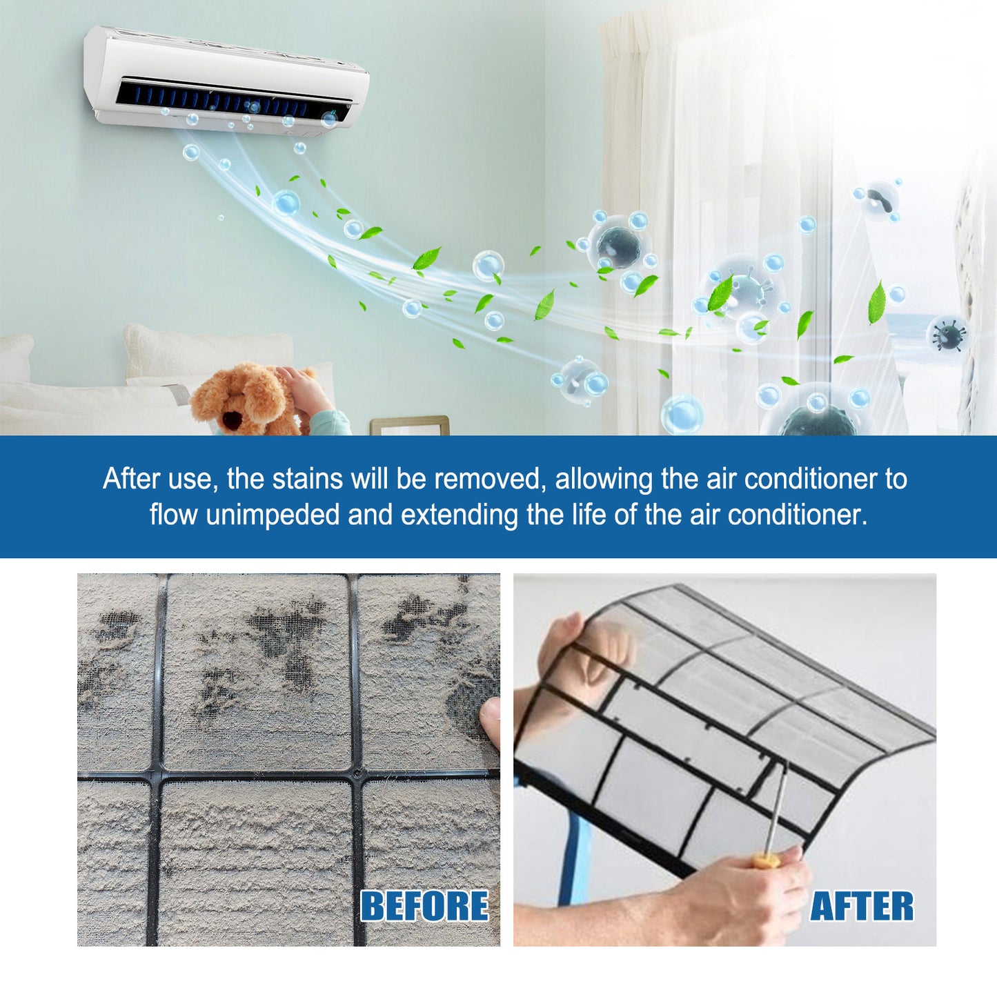 Jakehoe Cross-border Air Conditioner Foam Cleaner, Air Conditioner Purification, Stain Removal, Odor Removal, Indoor And Outdoor Unit Cleaning Spray