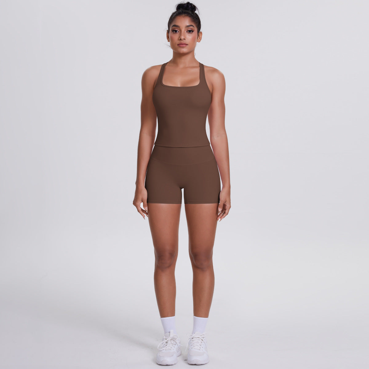 Brushed Outdoor Leisure Running Yoga Clothes Beauty Back Hip Raise Skinny Shorts Suit