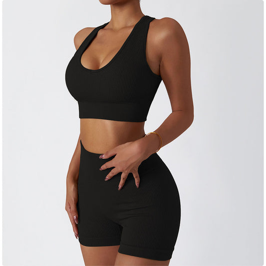 High Waist Tight Sports Yoga Suit Women Gather Back Beauty Fitness Suit