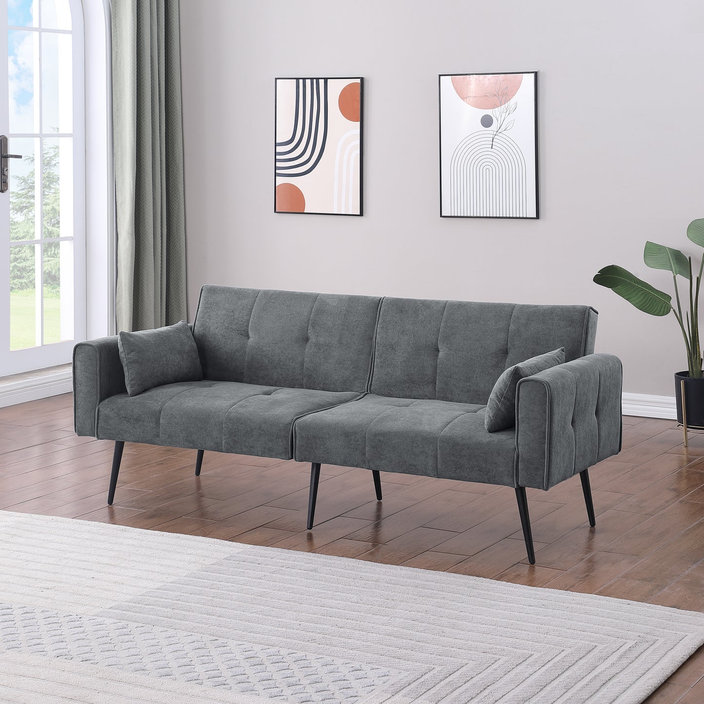 Convertible Sofa Bed,Folding Couch Bed Foldable Futon Sleeper, Sofa Bed With Adjustable Backrest For Living Room Apartment Bedroom Office Small Space