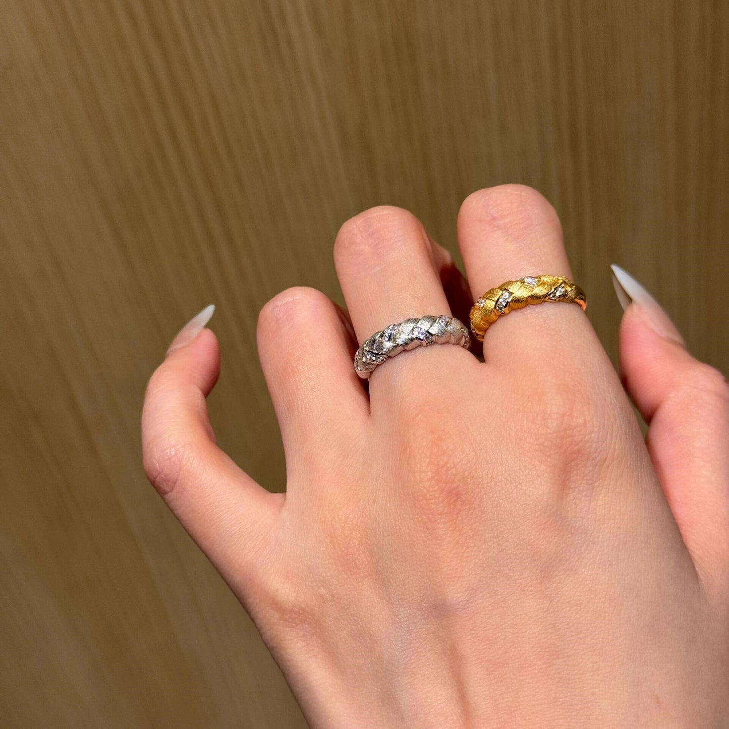 1pc 999 Sterling Silver Diamond Twisted Open Ring, Luxurious Retro Style, Perfect For Daily Wear And Valentine's Gift