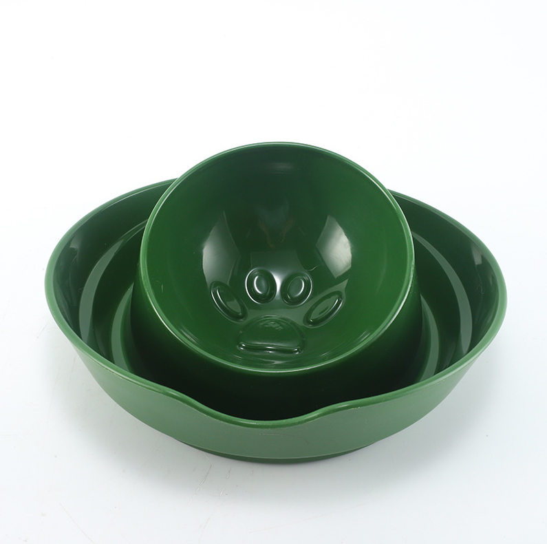 Inclined Pet Bowl-Dark Green-PP-1 piece