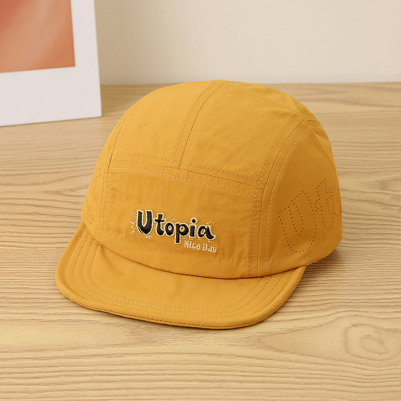 Single-color Children's English Alphabet Embroidered Adjustable Waterproof Lightweight Simple Casual Brimless Baseball Cap For Outdoor Travel