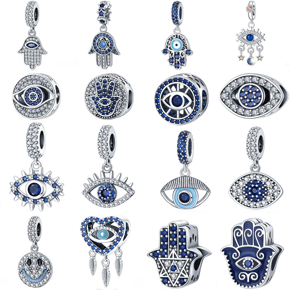 Beaded Bracelet Pendant Zircon Blue Eye Beads Accessories