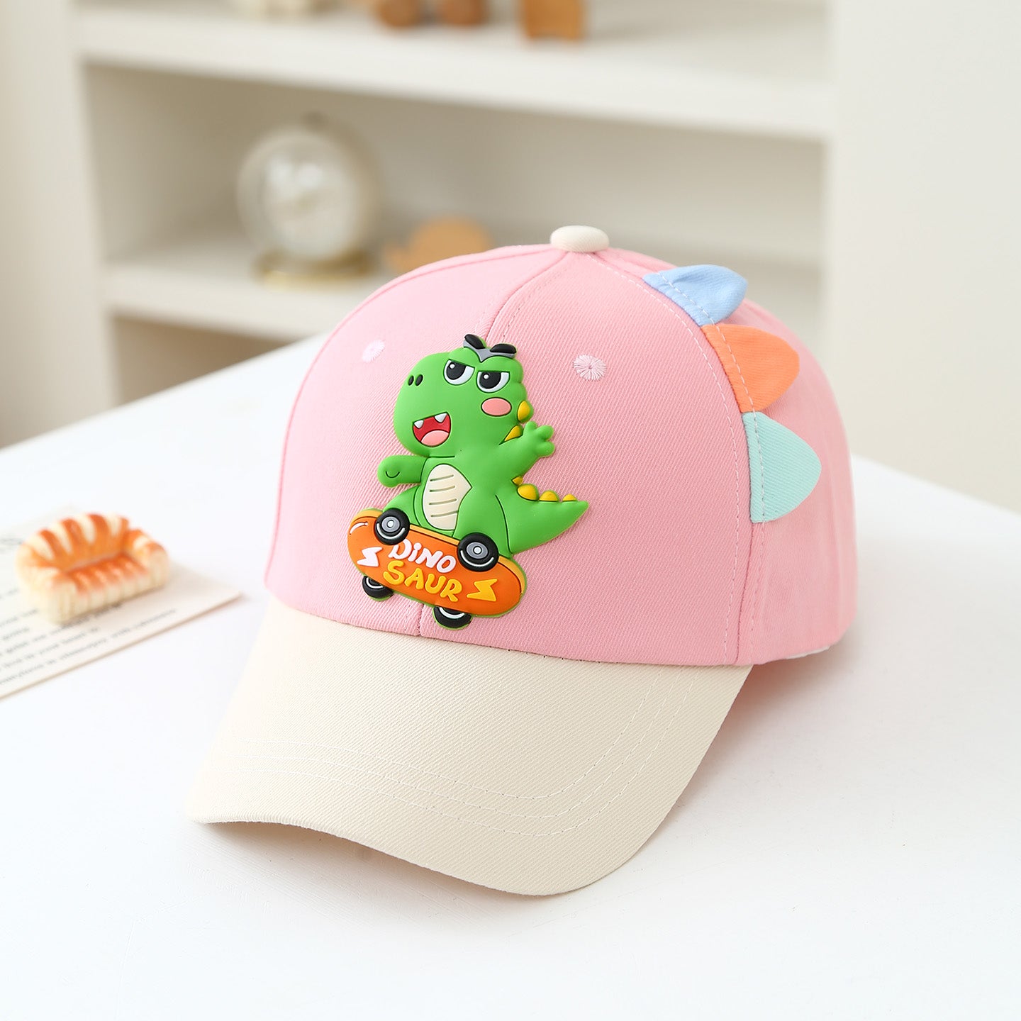 Summer Children's Skateboard Green Dinosaur Cardigan Ventilated Beanie Hat For Babies Outdoor Sun Protection Daily Sunshade Baseball Cap