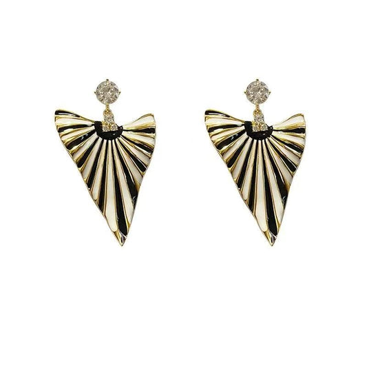 European Style Contrast Color Earrings, Luxurious Goddess Look, Niche Retro High-end Accessories