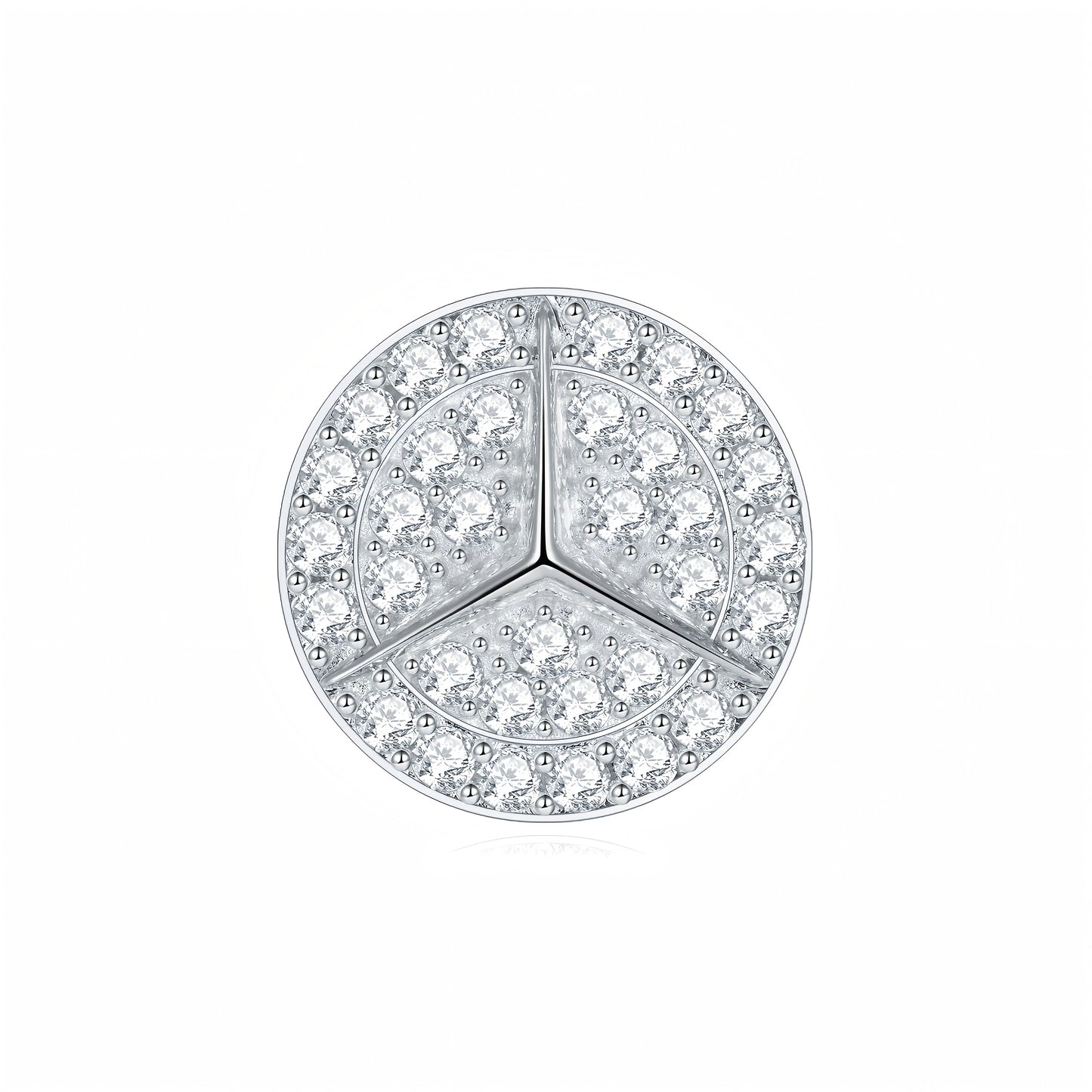 S925 Sterling Silver Moissanite Stud Earrings  Round Pave Three Pointed Star Geometric Design With GRA Certificate Platinum Plated Gift Box Set For Women Or Men