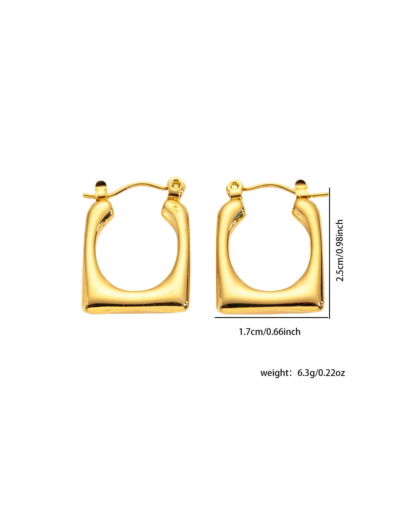 Light Luxury Gold Stainless Steel Studs High Fashion Non-Fading Titanium Steel Earrings