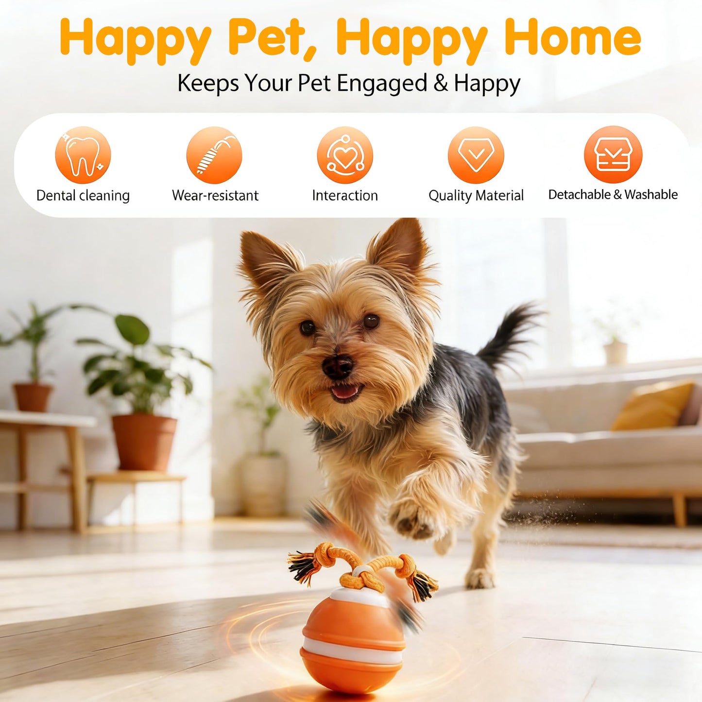 Interactive Dog Toys,Dog Ball Toy With Squeaky Birdsong Sound And Stimulation,Automatic Motion Activated Dog Toy For Boredom,Indoor Outdoor Pet Exercise Toy For Small,Medium Dogs