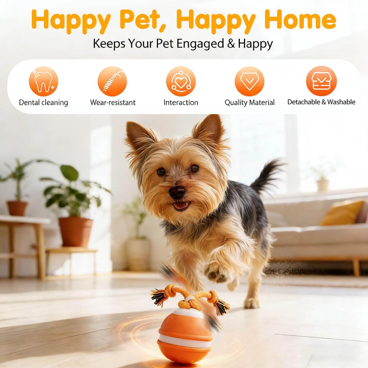 Interactive Dog Toys,Dog Ball Toy With Squeaky Birdsong Sound And Stimulation,Automatic Motion Activated Dog Toy For Boredom,Indoor Outdoor Pet Exercise Toy For Small,Medium Dogs
