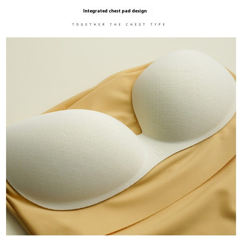 Close-fitting Beauty Back Sunderwear-free Camisole With Chest Pad Spaghetti Strap Breathable