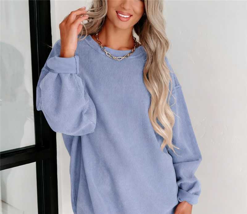 2024 Cross-Border European And American Amazon.com Autumn And Winter New Style Comfortable Leisure Hooded Loose Round Neck Fashion Long-Sleeve Hoodie For Women