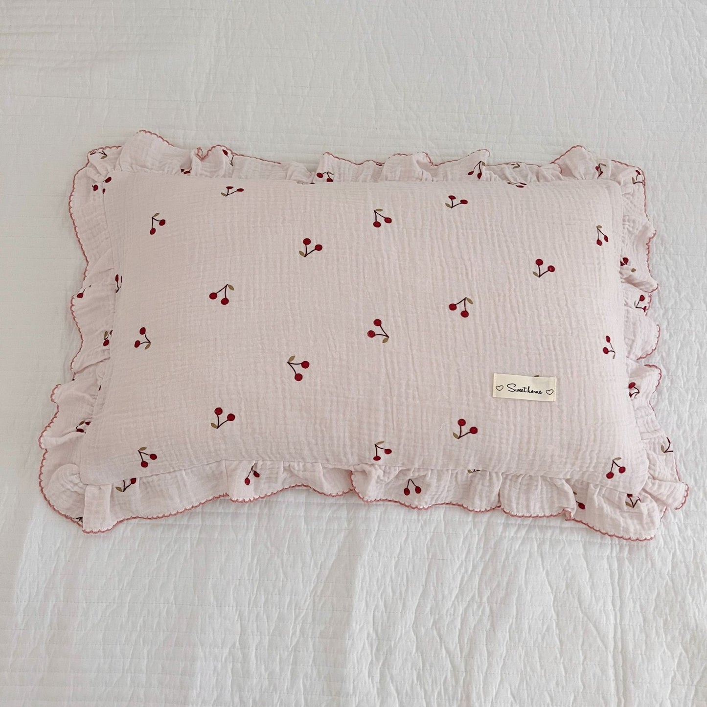 Korean-style Floral Cotton Gauze Pillowcase