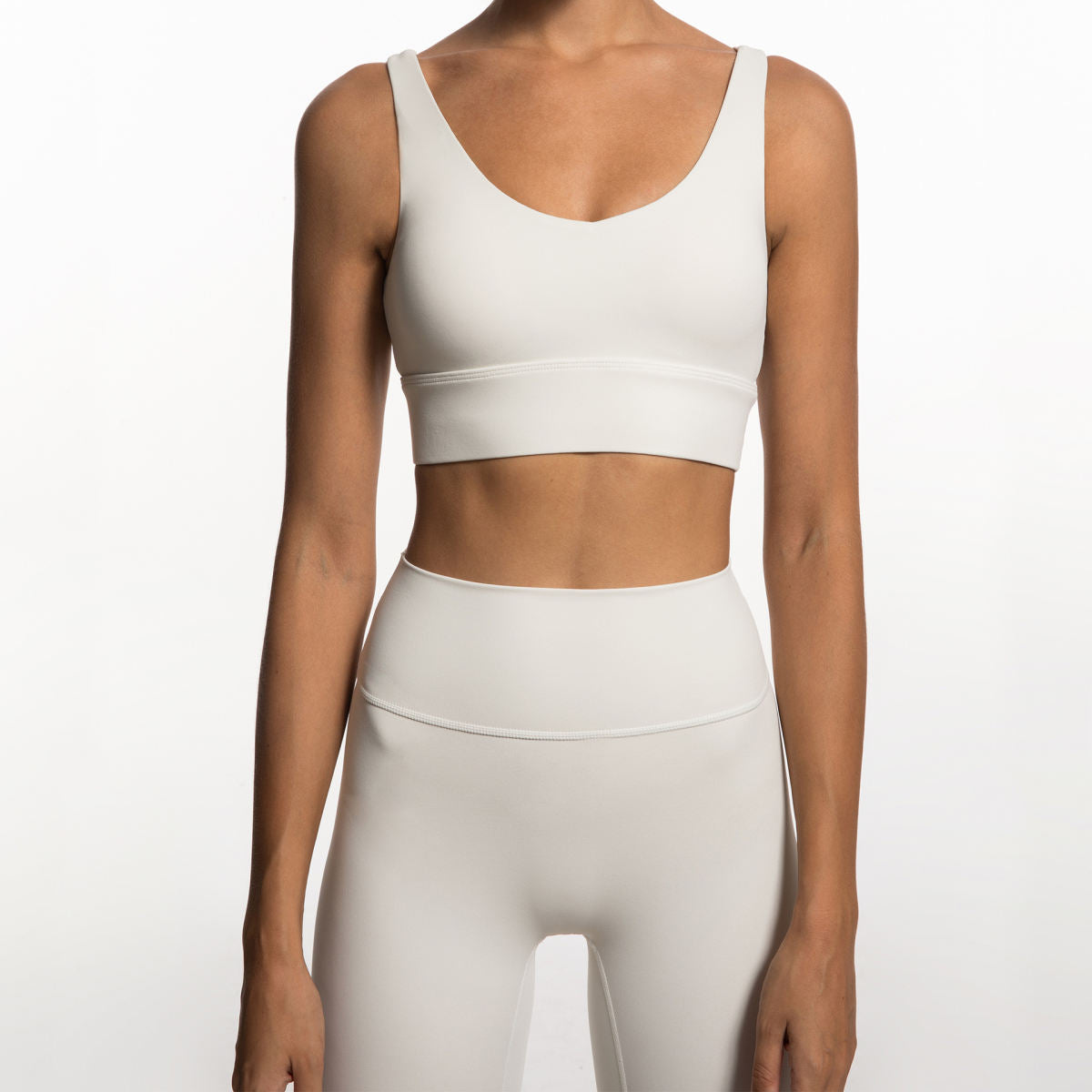 Autumn And Winter Nylon Nude Yoga Suit Suit With Thin Shoulder And Back Bra