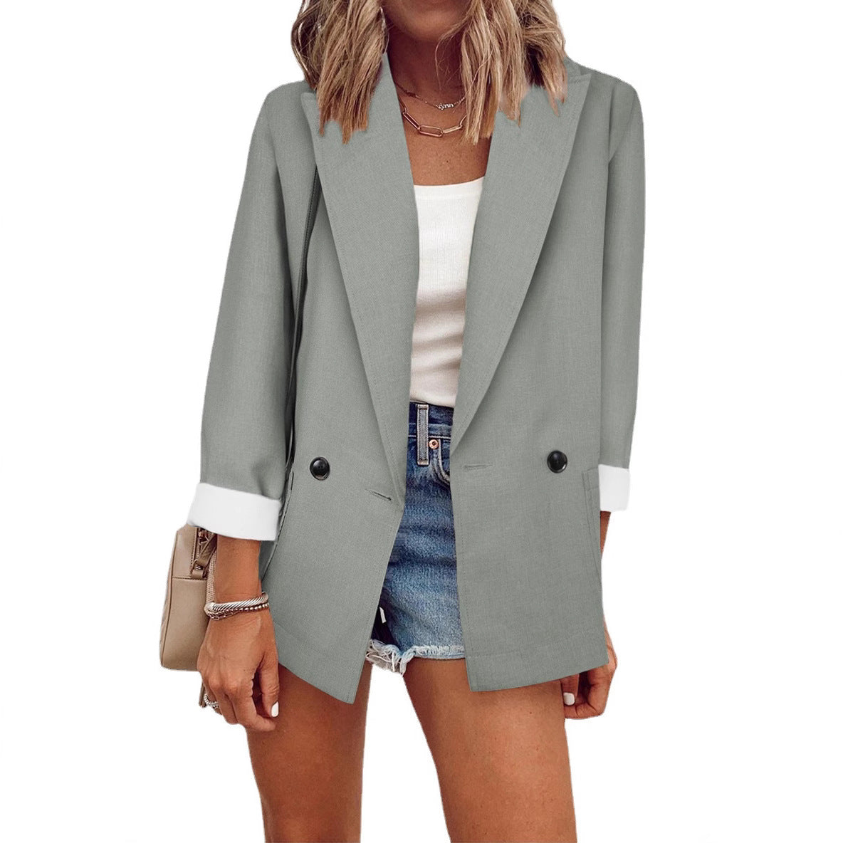 Fashionable New Fallwinter Solid-color Single-piece Blazer