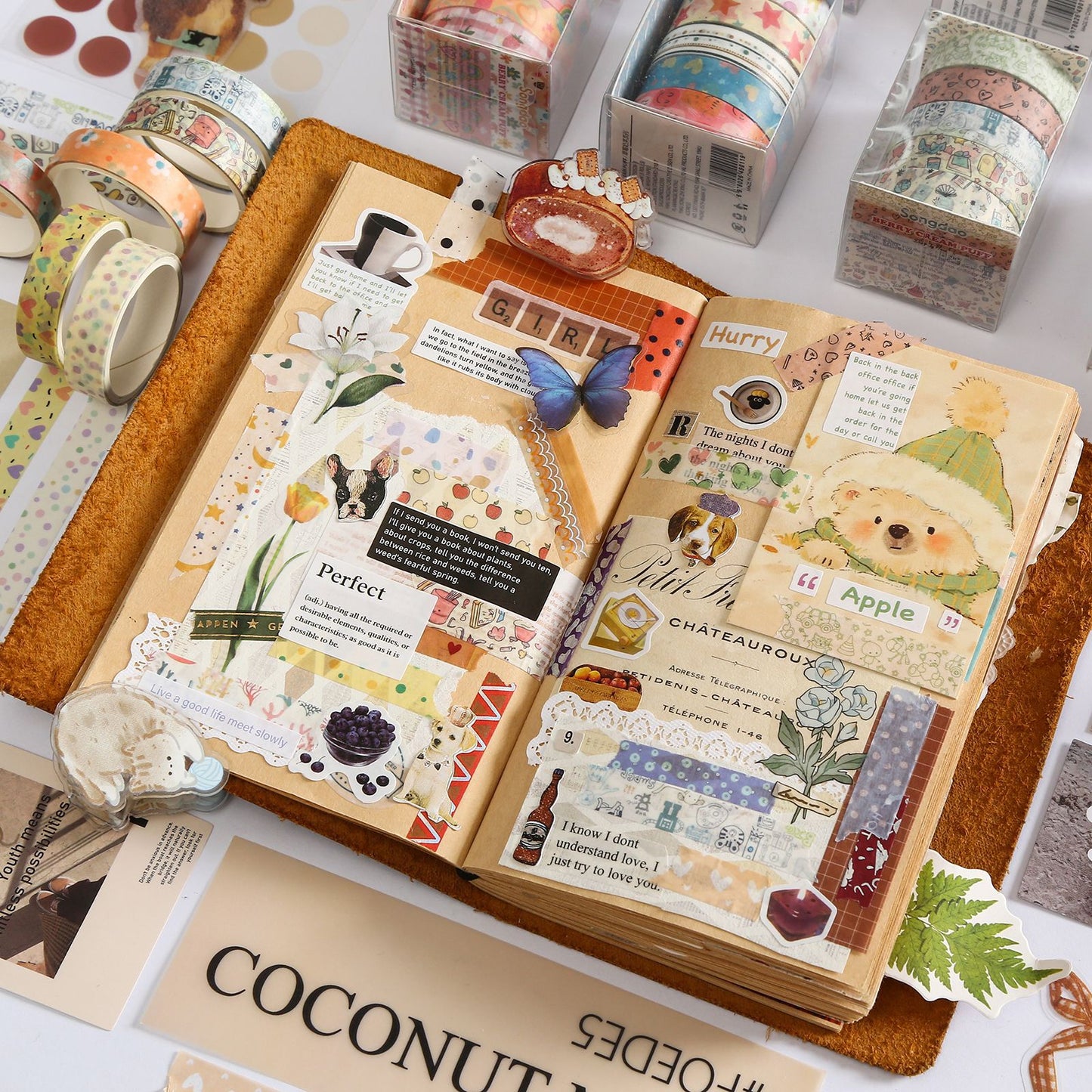 Floral Collage Diary Stickers Korean Ins