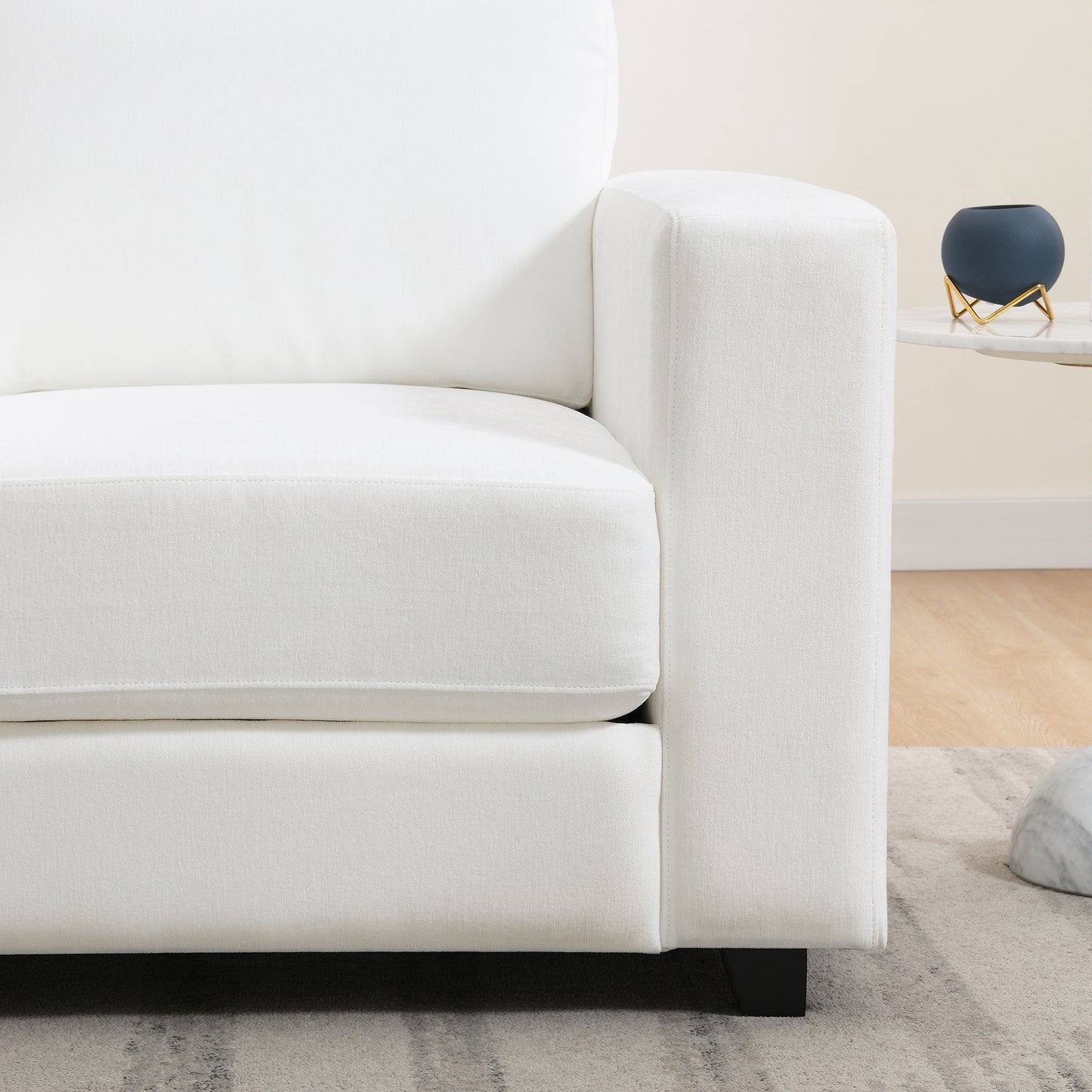 Oversized Accent Chair With Widen Arms, Chenille Fabric Modern Chair, Washable Covers, Comfy Upholstered Large Chair Armchair Sofa Chair Reading Chair For Living Room Bedroom Office, Ivory