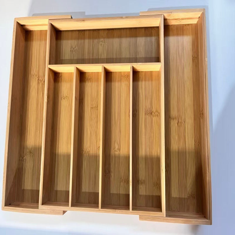 Bamboo Kitchen Silverware Storage Box Drawer