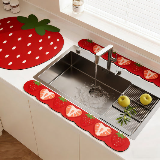 Cute Cartoon Dining Kitchen Countertop Drainage Long Absorbent Pad