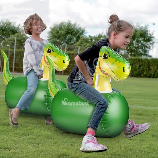 Outdoor Grass Inflatable Rides Dinosaur Jumping Horse Children Riding Toys