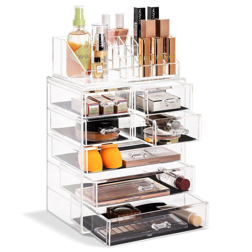 Drawer-style Makeup Box Desktop Transparent Acrylic Storage Rack For Cosmetics And Skincare Dressing Table